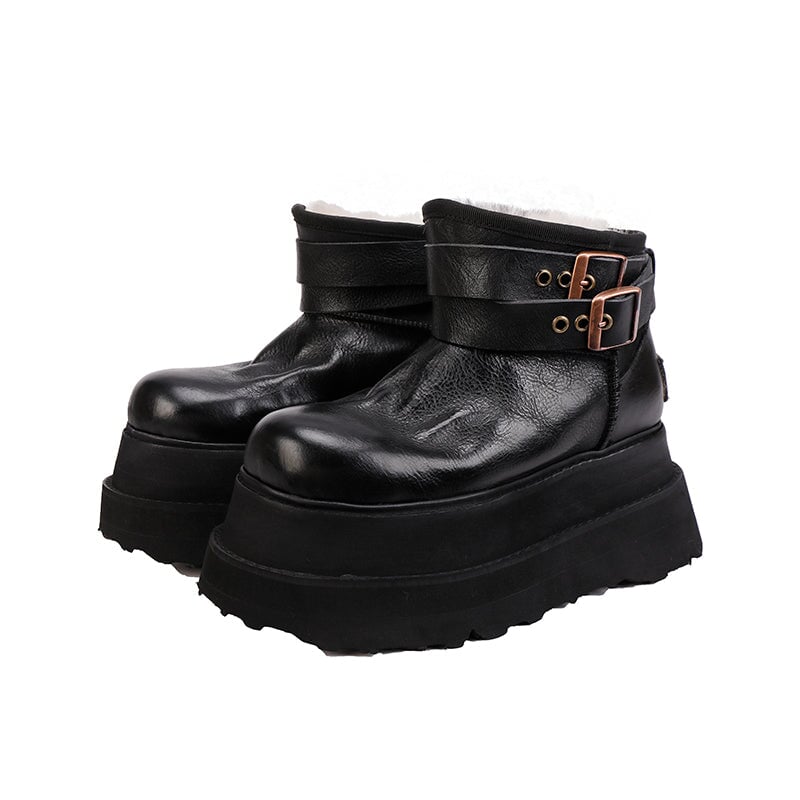 dwarves3287-1 Boots 5.5 Black Fleece Lined