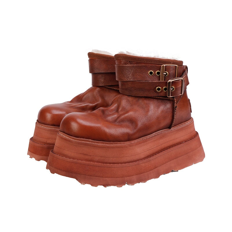dwarves3287-2 Boots 5.5 Brown Fleece Lined