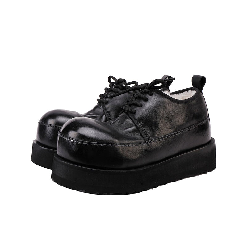 dwarves3289-1 Oxfords &amp; Tie 5.5 Black Fleece Lined
