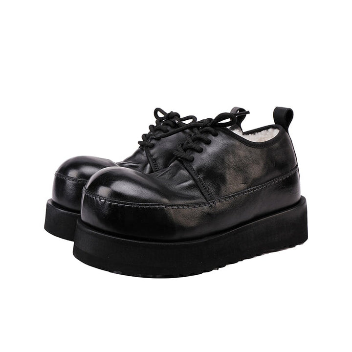 dwarves3289-1 Oxfords &amp; Tie 5.5 Black Fleece Lined