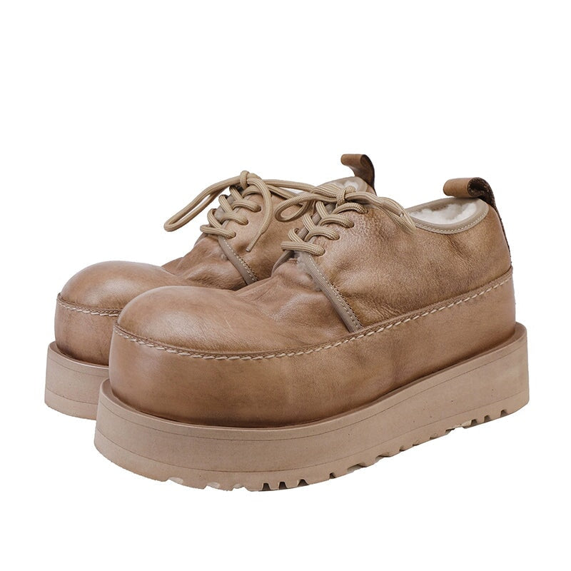 dwarves3289-2 Oxfords & Tie 5.5 Khaki Fleece Lined