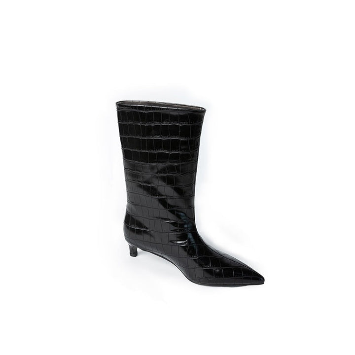 dwarves3302-4 Boots 5 Crocodile patterned Black