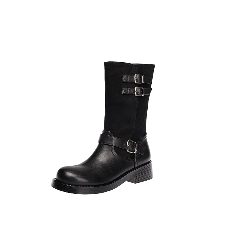 dwarves3337-3 Boots 5 Black Cow Suede Leather