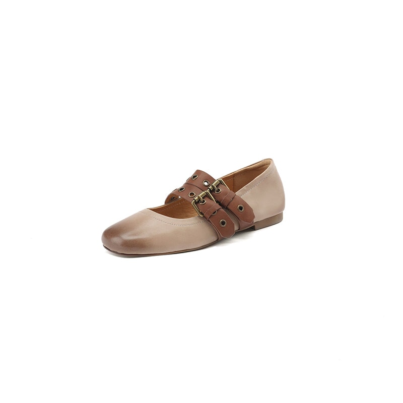 dwarves3345-3 Mary Jane 5 Beige Grey