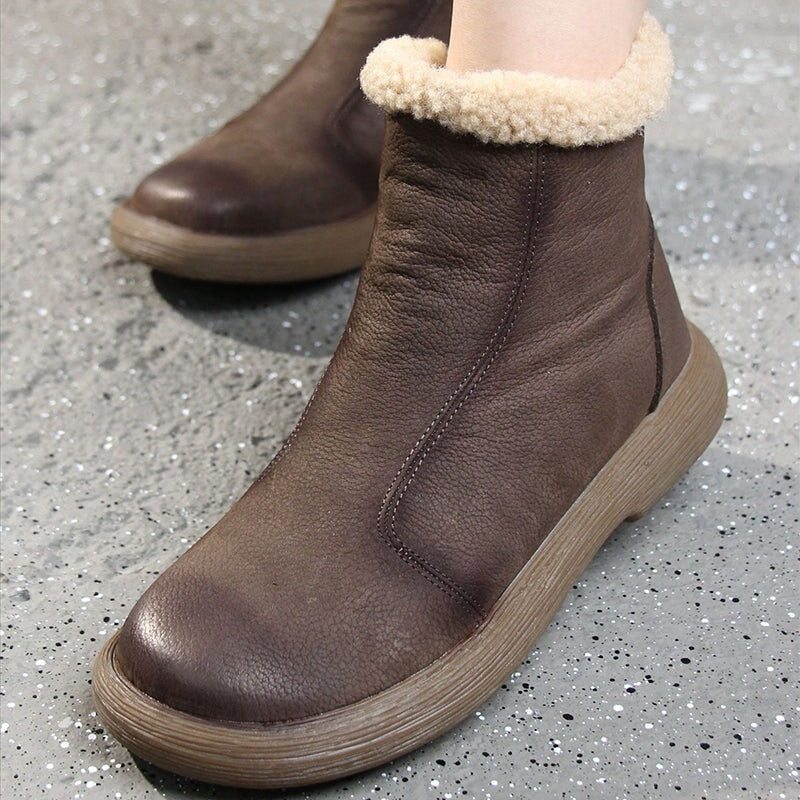 dwarves338-25 Boots 5.5 Gray Short Plush Lined
