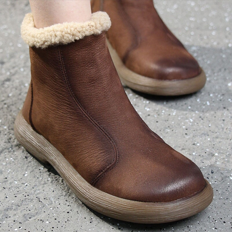 dwarves338-26 Boots 5.5 Coffee Short Plush Lined