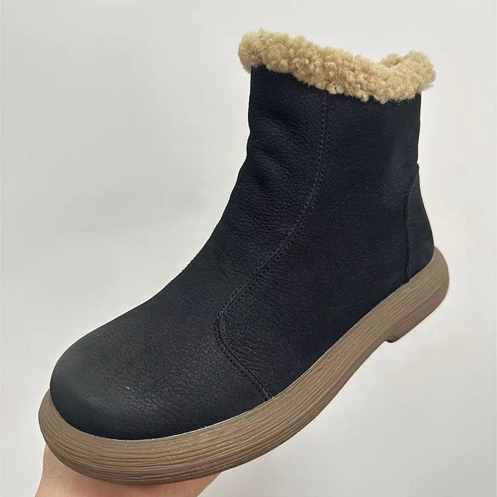 dwarves338-27 Boots 5.5 Black Short Plush Lined