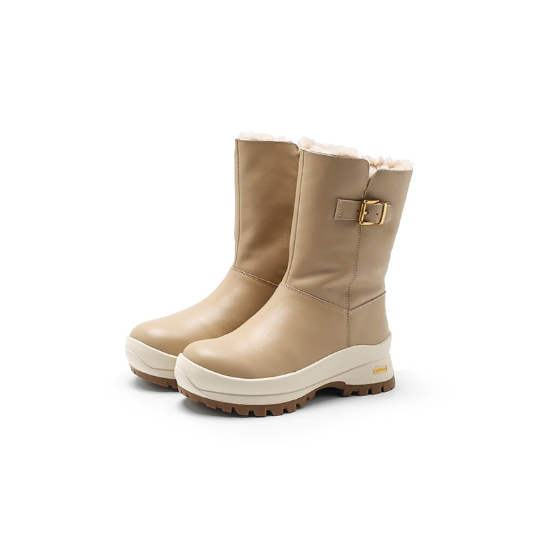 dwarves3419-2 Boots 5.5 Apricot Shearling Lined