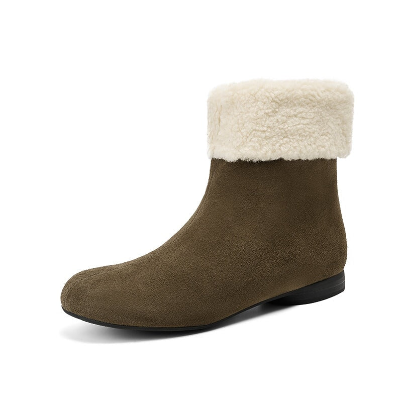 dwarves3424-2 Boots 5 Khaki Fleece Lined