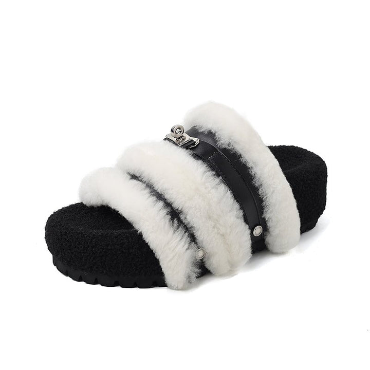 dwarves3518-1 Slippers 5 Black and White