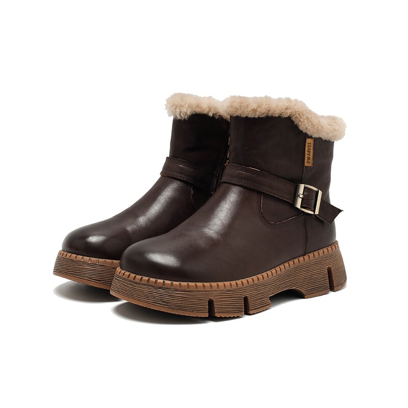 dwarves3772-2 Boots 5.5 Coffee Shearling Lined