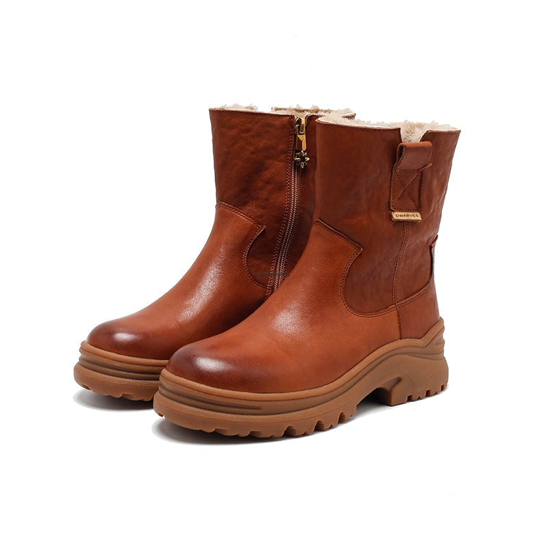 dwarves3829-2 Boots 5.5 Brown Fleece Lined