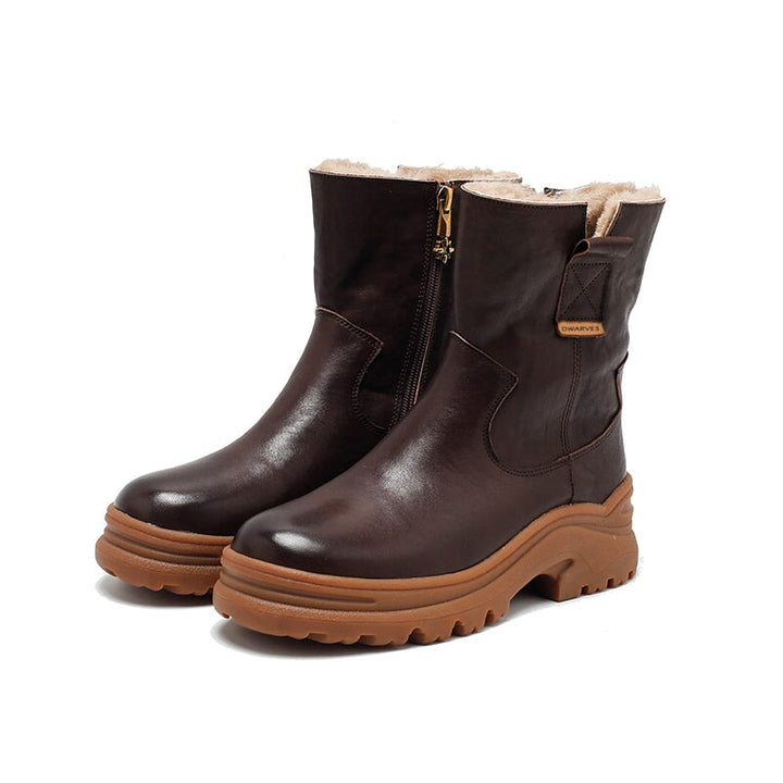 dwarves3829-3 Boots 5.5 Coffee Fleece Lined