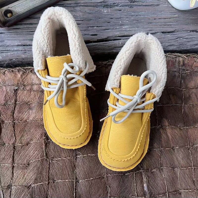 dwarves3833-11 Boots 5.5 Yellow Nubuck Cow Leather