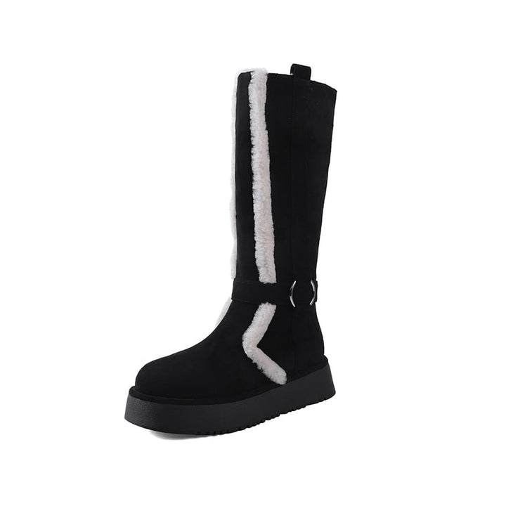 dwarves3834-1 Boots 5 Black Long Plush