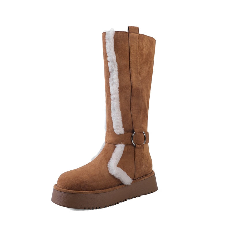dwarves3834-2 Boots 5 Brown Long Plush