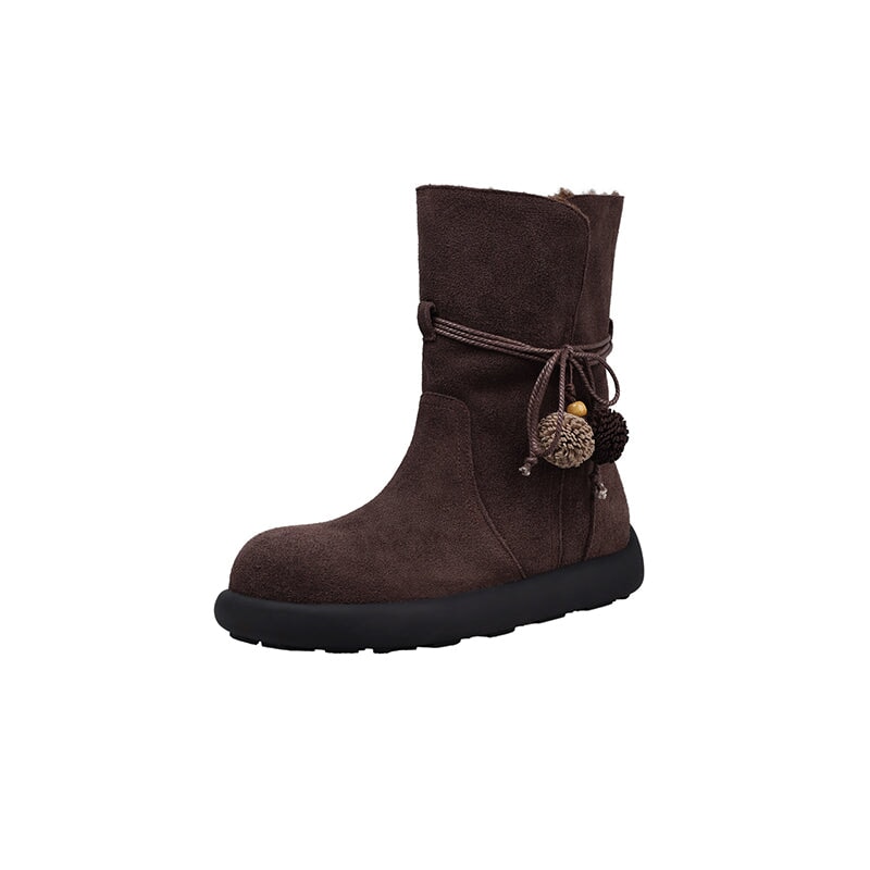 dwarves3836-1 Boots 5 Coffee Long Plush