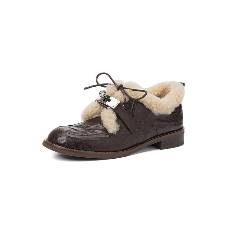 dwarves3846-1 Oxfords &amp; Tie 5 Brown Lambswool