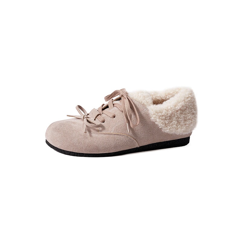 dwarves3848-1 Oxfords &amp; Tie 5 Apricot Fleece Lined