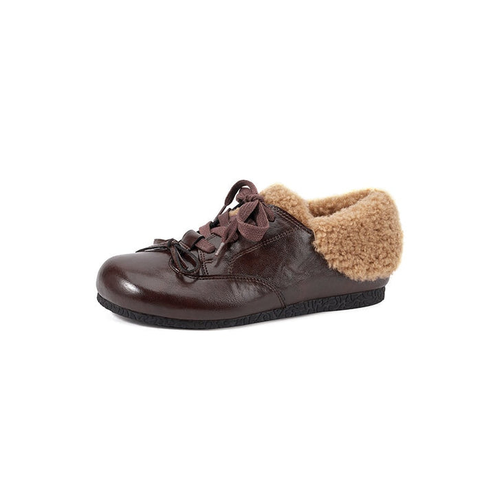 dwarves3848-2 Oxfords &amp; Tie 5 Brown Fleece Lined