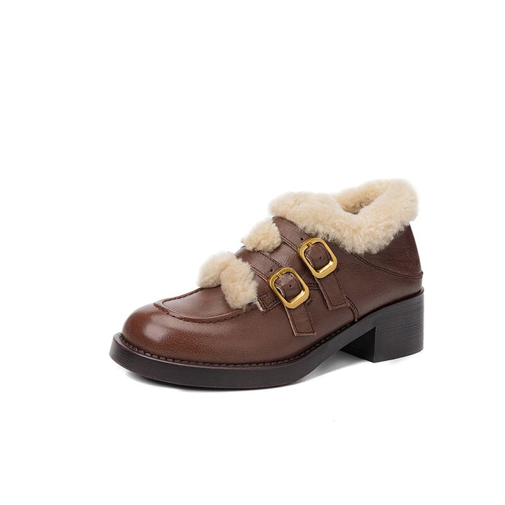 dwarves3849-3 Loafers 5 Coffee Long Plush