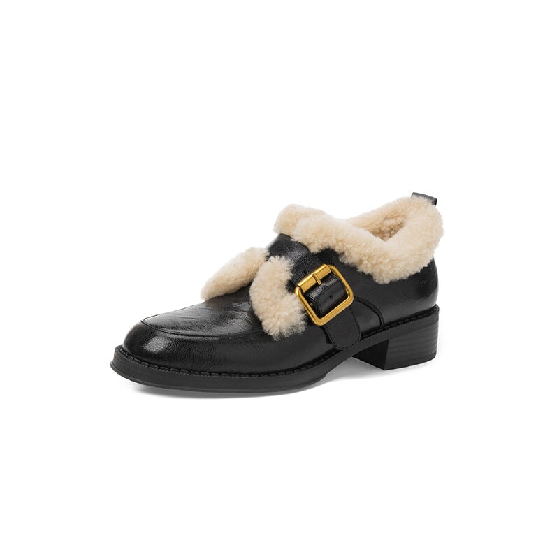 dwarves3850-1 Loafers 5 Black Lambswool