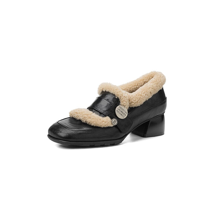 dwarves3851-1 Loafers 5 Black Long Plush