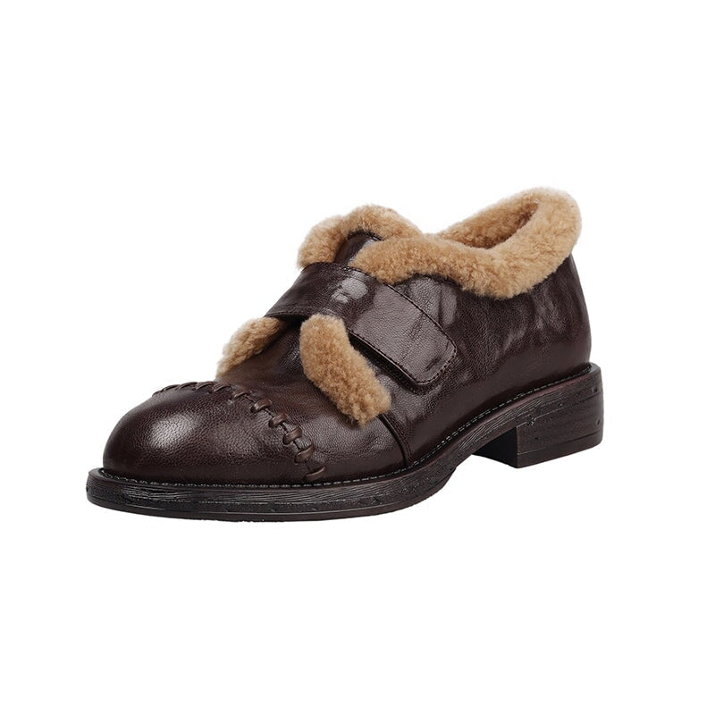 dwarves3856-2 Loafers 5 Brown Long Plush