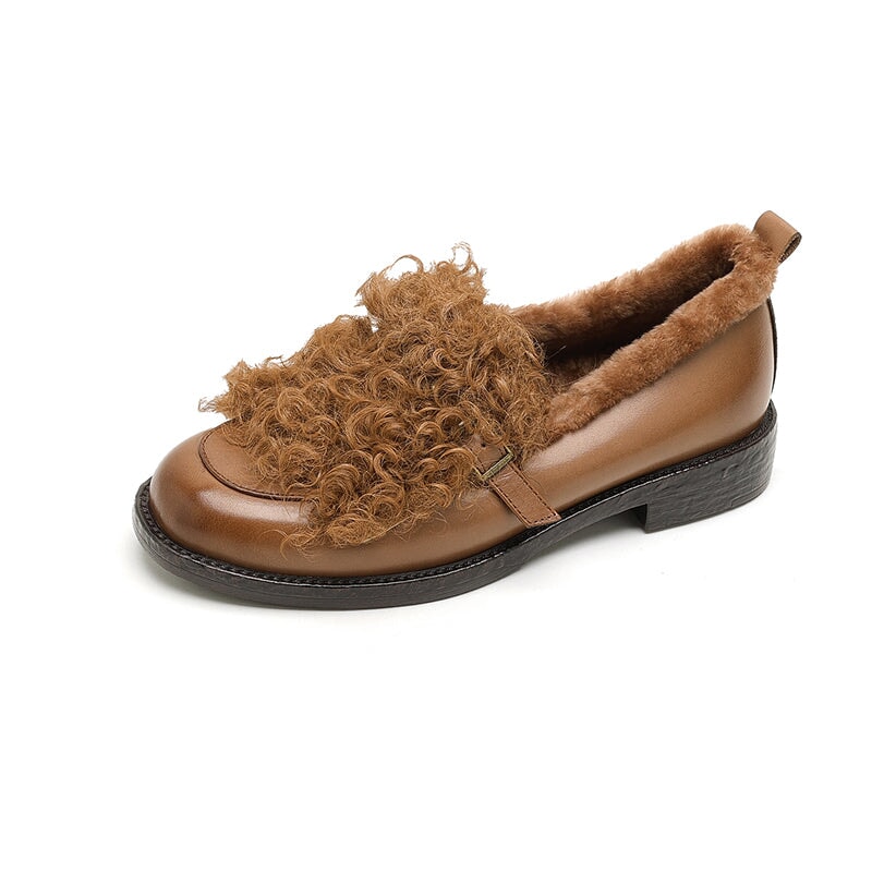 dwarves3857-2 Loafers 5 Dark Brown Lambswool