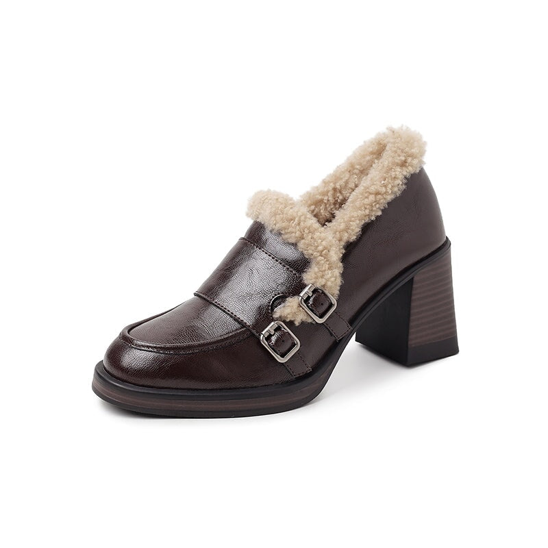dwarves3858-2 Loafers 5 Brown Long Plush