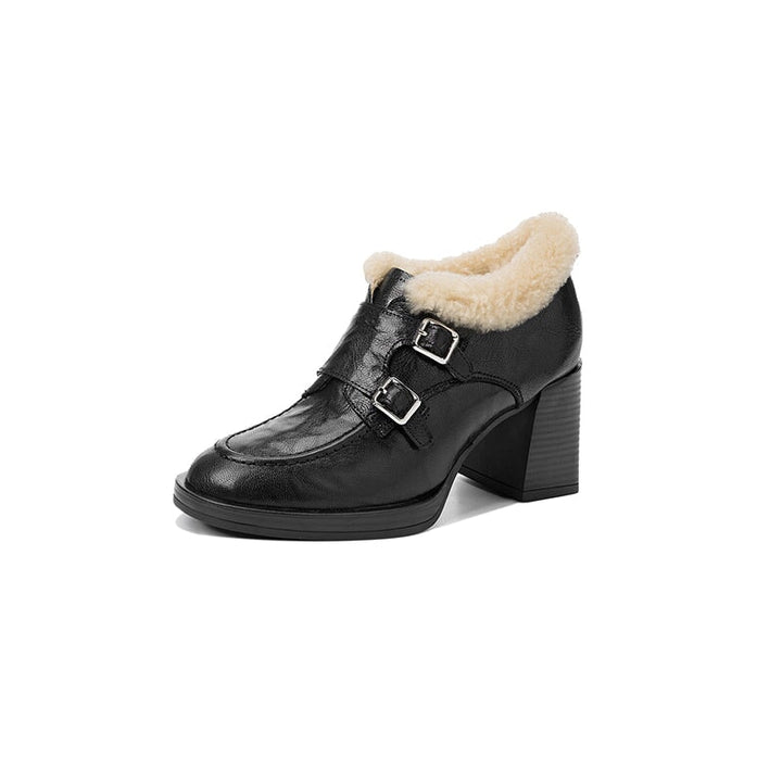 dwarves3859-1 Loafers 5 Black Long Plush