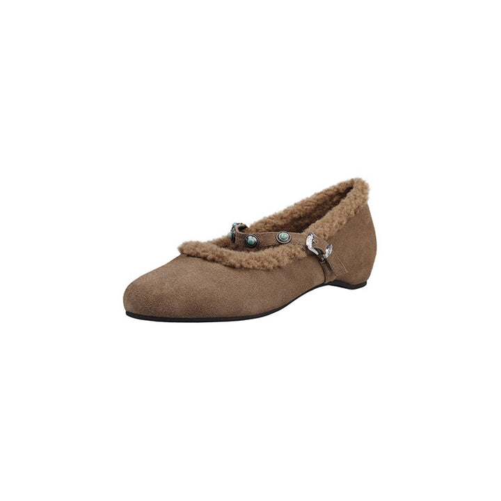 dwarves3862-1 Mary Jane 5 Khaki Long Plush