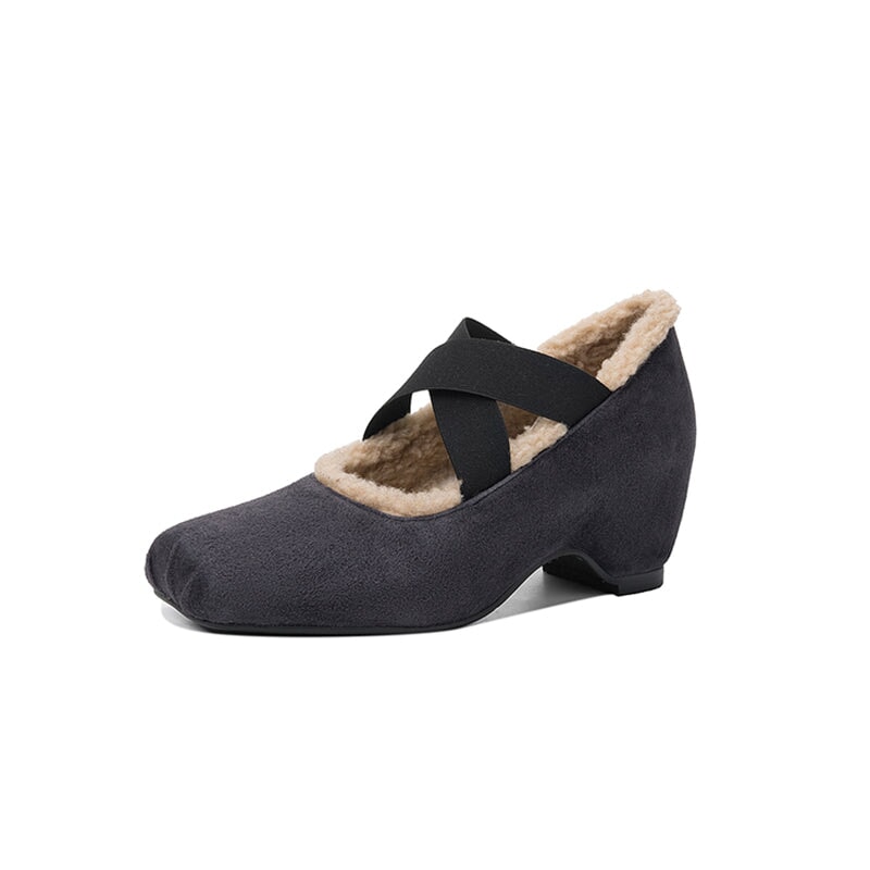 dwarves3863-1 Mary Jane 5 Grey Short Plush