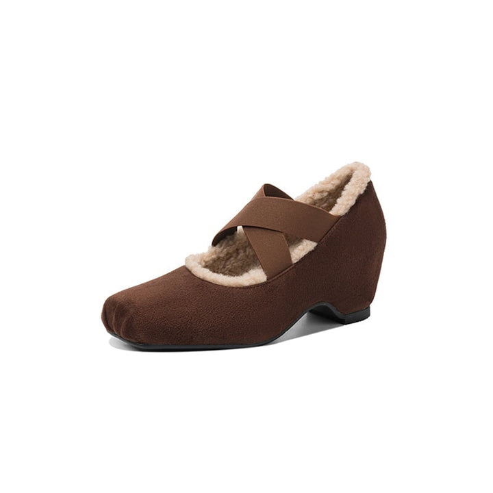 dwarves3863-2 Mary Jane 5 Dark Brown Short Plush