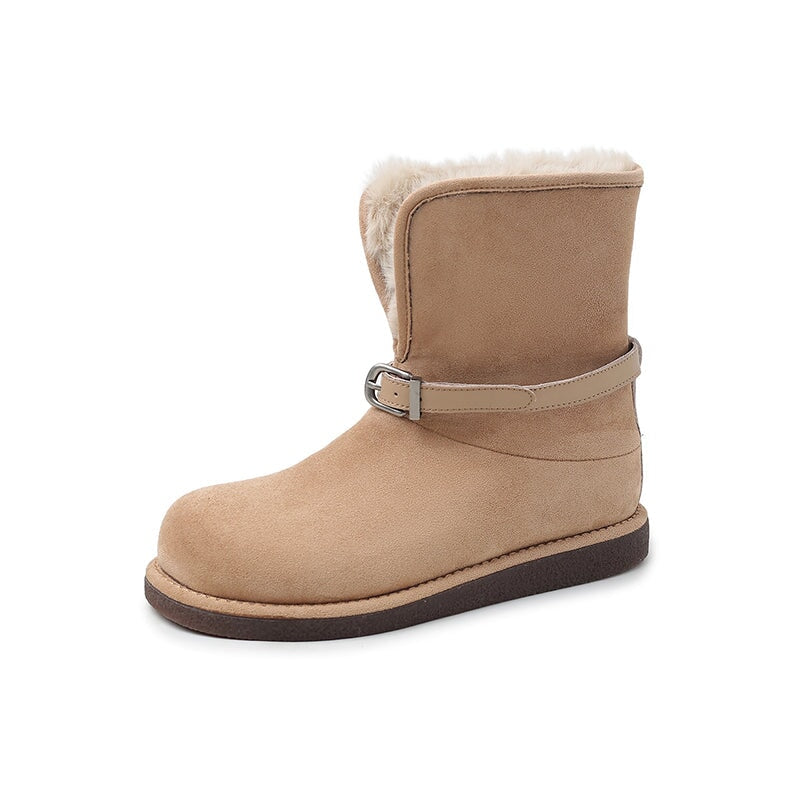 dwarves3868-1 Boots 5 Apricot Rabbit fur Blend