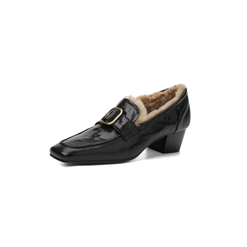 dwarves3875-2 Loafers 5 Black Lambswool