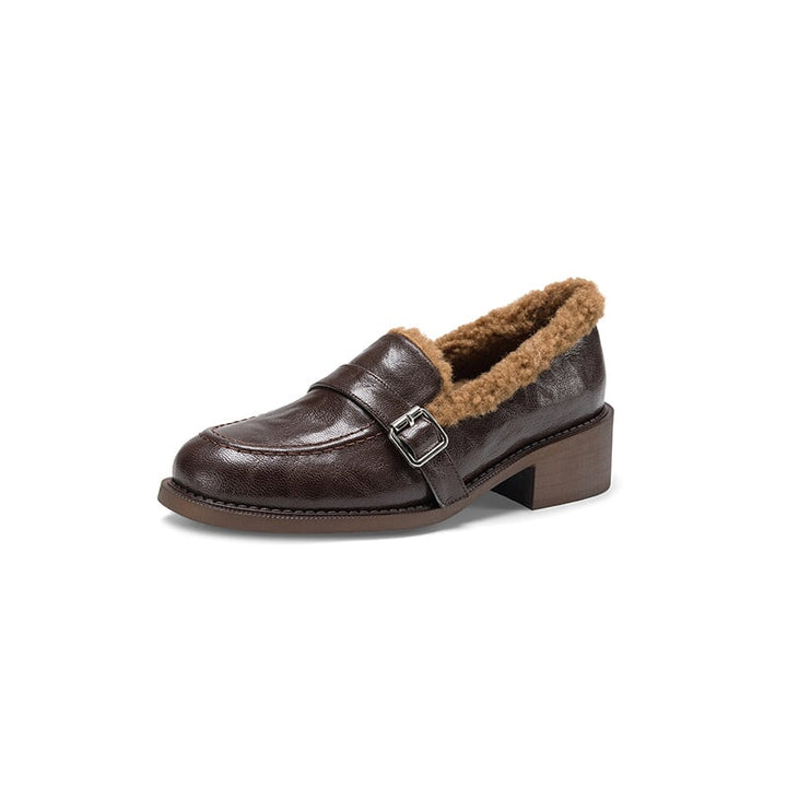 dwarves3876-1 Loafers 5 Brown Faux Shearling