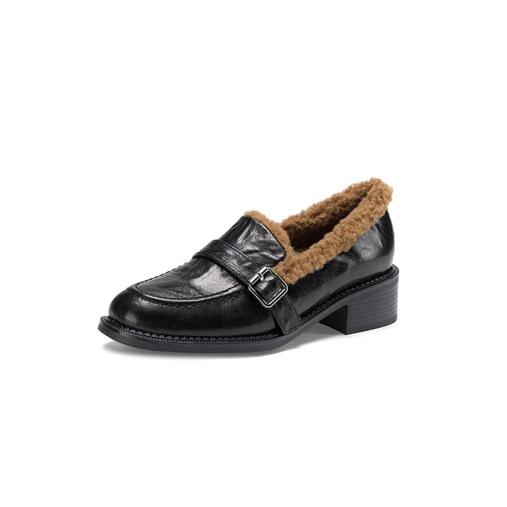 dwarves3876-2 Loafers 5 Black Faux Shearling