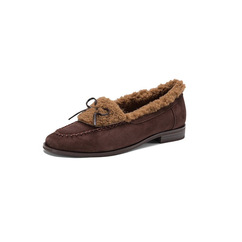 dwarves3877-1 Loafers 5 Brown Faux Fleece