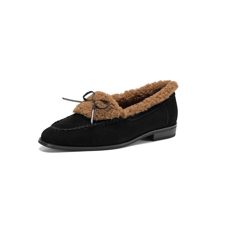 dwarves3877-2 Loafers 5 Black Faux Fleece