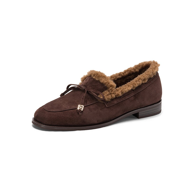 dwarves3878-1 Loafers 5 Brown Faux Fleece