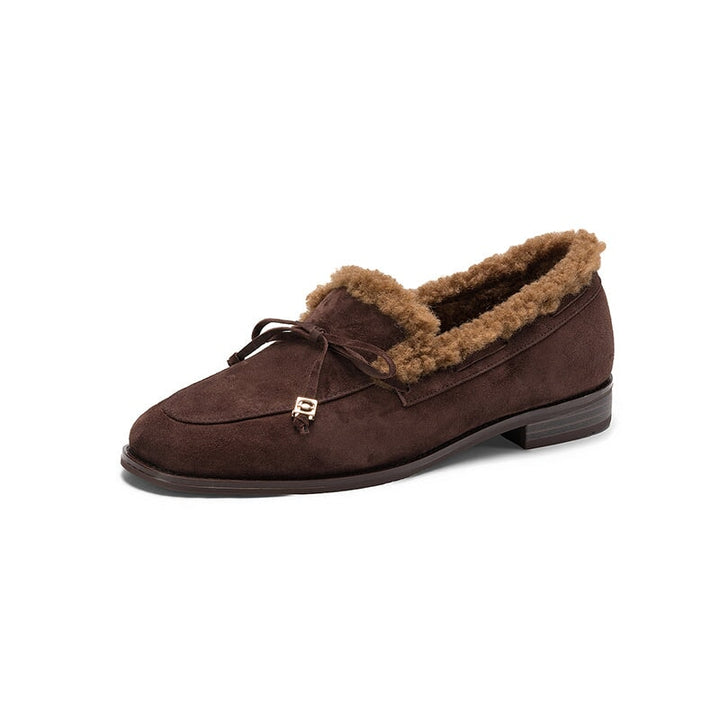dwarves3878-1 Loafers 5 Brown Faux Fleece