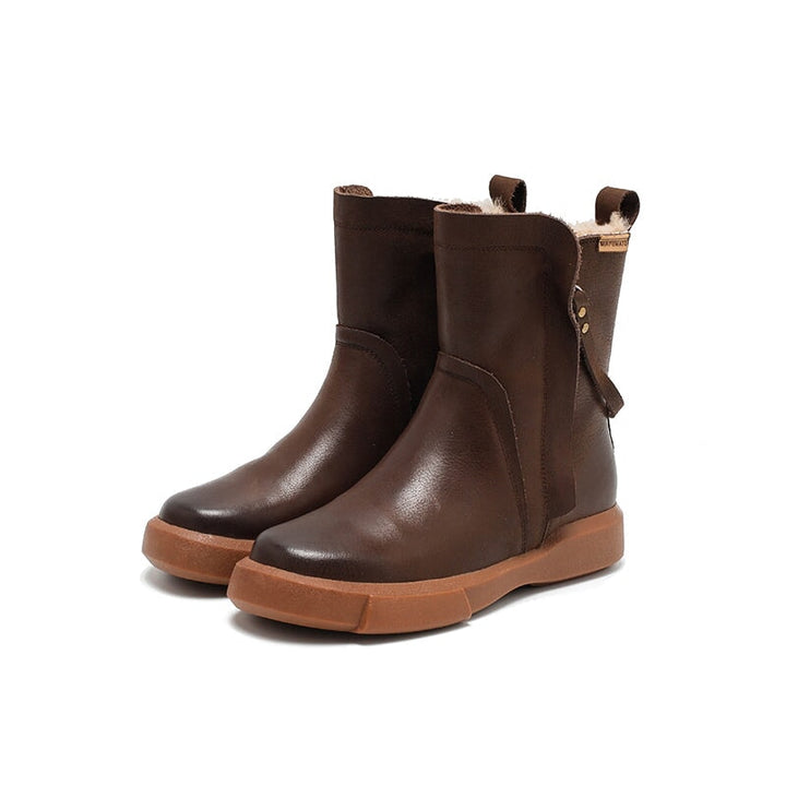 dwarves3889-3 Boots 5.5 Dark Coffee Fleece Lined