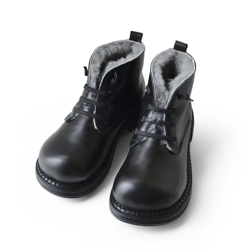 dwarves934-2 Boots 5.5 Black Shearling Lined