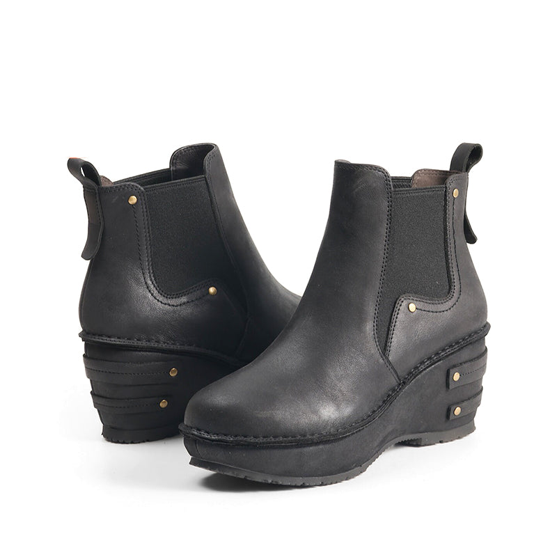 Bottes à lacets mi-mollet faites à la main pour femmes, bottines à talon de 70 mm en noir/marron