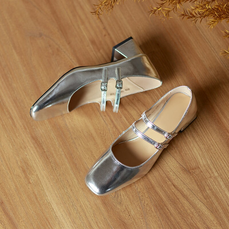 Handmade Patent Leather Mary Jane Pumps Double Strap Dress Shoes for W –  Dwarves Shoes