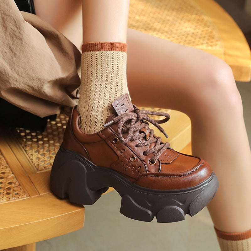 靴 BAUER - ROUND TOE PLATFORM LEATHER SHOES Amazon.com | BEAU TODAY Platform Oxfords for Women, Oxford