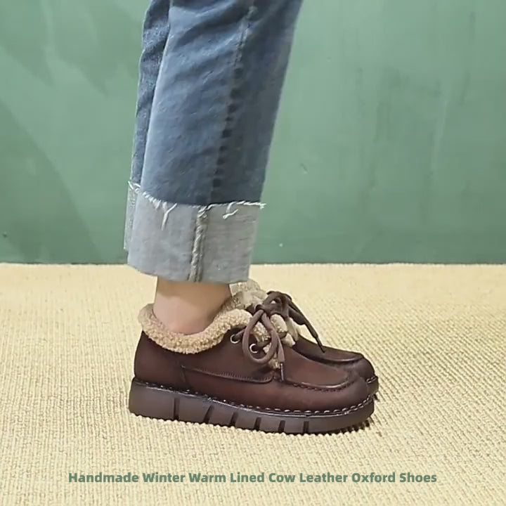 Chaussures oxford en cuir de vache doublées pour l&