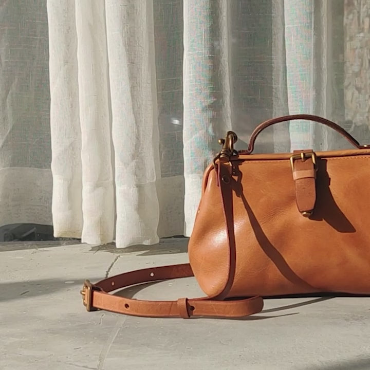 Sac médecin en cuir italien fait à la main, sac à main en cuir de vachette pour femmes, sac médecin à poignée supérieure