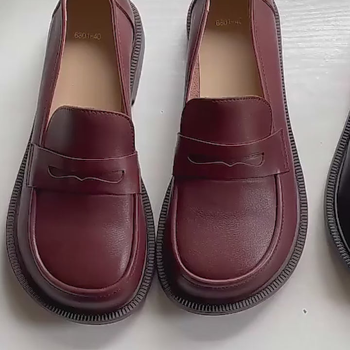 Mocassins en cuir pleine fleur à ajustement large pour gros orteils, faits à la main, chaussures d&